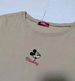 Disney ディズニー ミッキー 刺繍 Tシャツ ベージュ 半袖のサムネイル