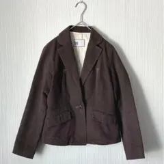 595 ダックス テーラードジャケット ブラウン 38 秋冬 綿 ステッチ