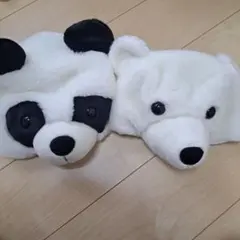 パンダとホッキョクグマの被り物　アドベンチャーワールド　帽子　美品のサムネイル