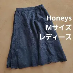 Honeys　ハニーズ　スカート　レース　花柄　黒　ブラック　フレアスカートのサムネイル
