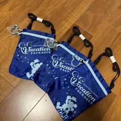 TDR☆バケーションパッケージ☆ミッキー カラビナ付きショルダーバッグ3個セット