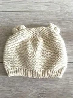 ベビーギャップ GAP くまニット帽 アイボリー 44㎝ 3-6 MONTHS