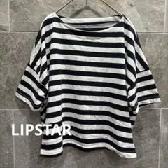 リップスター ボートネック ボーダーTシャツ ドロップショルダー 春夏 a484のサムネイル