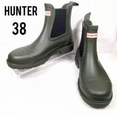 ハンター【美品】サイドゴアブーツ レインブーツ ショート ダークオリーブ