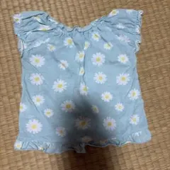 デイジー柄 フリル 半袖Tシャツ 80cm