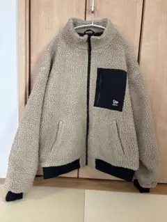 New Era ボアジャケット フリース ベージュ ブラック