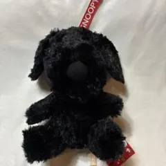 スヌーピー ぬいぐるみ マスコット 黒 ストラップ付き