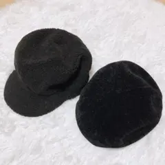 エモダ⭕️2個まとめ売り　ボアキャスケット　ベレー帽　黒　人気完売　オシャレ　帽子