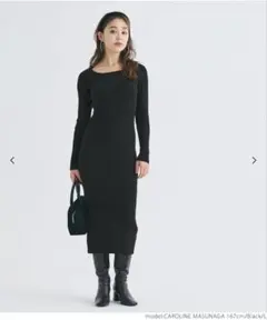 長袖ニットワンピース