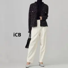 完売品✨24AW ICB 洗える ベネシャンストレッチ カーブパンツ アイボリー