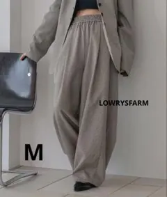LOWRYSFARM TRイージーコクーンパンツ M 千鳥柄 ローリーズファーム