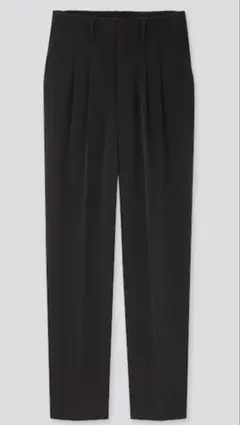 【美品】ユニクロ　ドレープリラックステーパードアンクルパンツ　ブラック　S