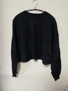 JEANASIS ブラック クロップドスウェット F