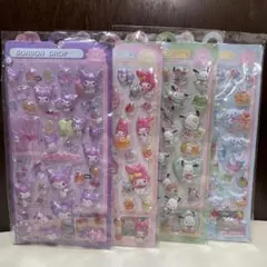 【新品】ぷくっと ぷっくり 3D立体シール 4枚 サンリオ