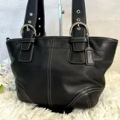 美品 coach コーチ トートバッグ ブラック y2k 大容量 - メルカリ
