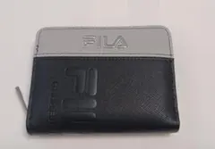 未使用◎FILA 二つ折り財布 ラウンドファスナー ブラック グレーのサムネイル