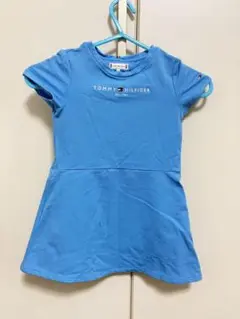 【美品】TOMMY HILFIGER 半袖ワンピース 水色104
