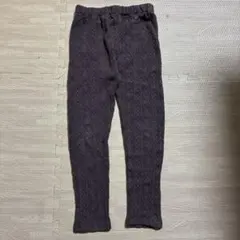 キッズ petit main ケーブル編み レギンス パンツ ブラウン 120