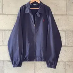 美品90s ポロバイラルフローレン　ピーススキン　スイングトップ　ネイビー　XL 90s ラルフローレン ポーラテックフリーススウィングトップ ネイビー