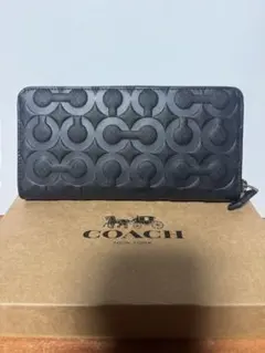 COACH コーチ 長財布 ラウンドファスナー ブラック 美品 箱付き