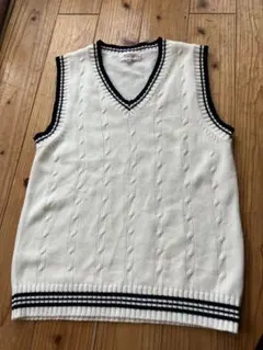 Joy Pearl ケーブル編み Vネックベスト 160