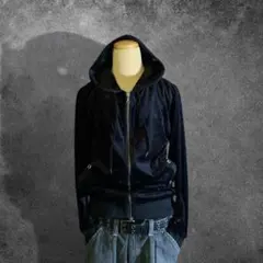 archive Y2K 벨루어 더블 Zip 파커 짧은 길이 오빠