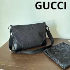 GUCCI グッチ GGキャンバス ショルダーバッグ ブラック 保存袋付き