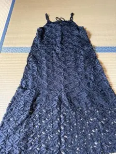 mysty woman 花柄レース キャミワンピース ブラック