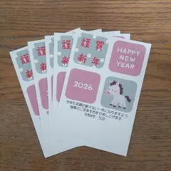 5枚☆印刷済 2026 年賀はがき使用 年賀状 NTC31