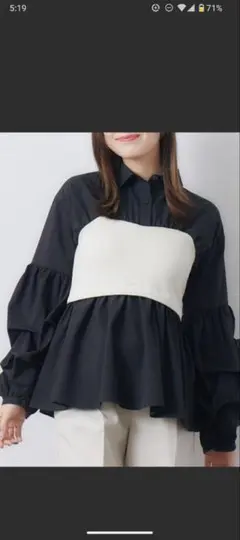 ⭐️新品、未使用⭐️レトロガール　リブニットビスチェ ブラウス ブラック　フリーのサムネイル