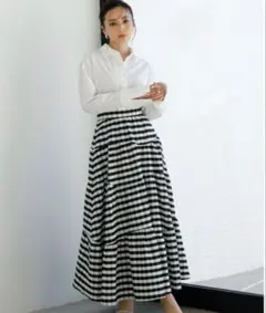 anuans プレイドティアードスカートのサムネイル