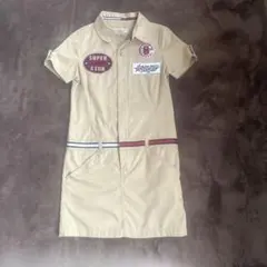 tommy jeans 半袖シャツワンピース ベージュ