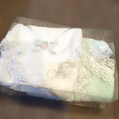 レース付きリボン刺繍 タオルハンカチ