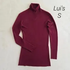 ルイス Lui's ウール混 ニットチュニックワンピース S-Mワインレッドのサムネイル