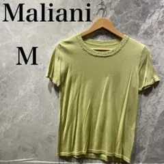 Maliani レディース M ライトグリーン サマーニット ビーズ 半袖 上品のサムネイル