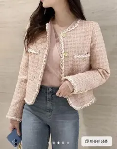 ピンク ツイード ジャケット 長袖