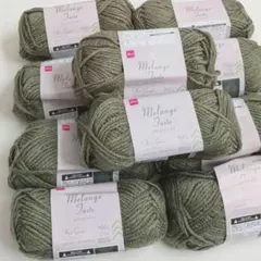 【10玉セット】DAISO ダイソー 毛糸 メランジテイスト オリーブグリーン