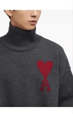 【ほぼ未使用】ami Paris タートルネックニット　グレー　新宿伊勢丹購入品