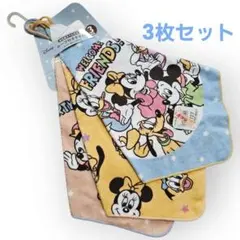 新品 3枚セット ループ付きタオル ディズニー ミッキー ミニー ドナルド