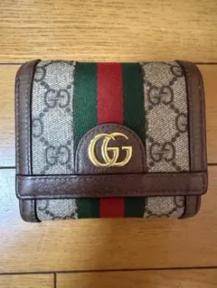 グッチ 三つ折り財布 オフディア シェリーライン GGスプリーム 保存袋