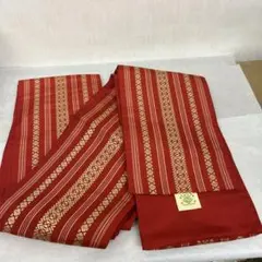 重ね襟 赤 ストライプ 金模様