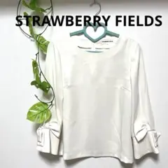 ★STRAWBERRY FIELDS 袖リボンカットソー　ブラウス