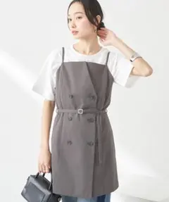 トレンチ風 キャミ ミニワンピース タグ付き