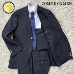 新品コムサメン 春夏 限定 鹿の子クールマックス アンコン ニット ジャケットL濃紺/定価3.9万円/COMME CA MEN/Coolmax 美品 バーバリー ロンドン鹿の子 サマーニット アンコンジャケット M