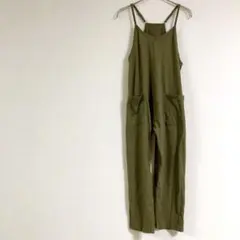 海外古着✨【140cm】オリーブグリーン オーバーオール サロペット