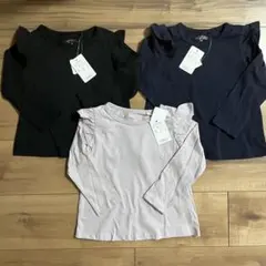 【新品】西松屋　肩フリル付き　長袖Tシャツ　ロンT 95