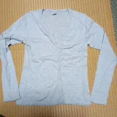 petit bateau グレーの長袖カーディガン 16a/162cm