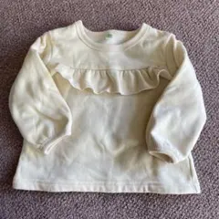 アイボリー　裏起毛　トレーナー　80