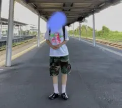 カモフラージュcity Shorts baggy pants Y2K 着画あり