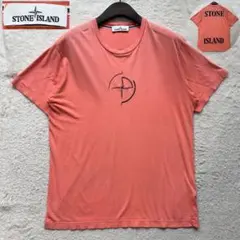 美品✨ストーンアイランド Tシャツ ロゴ刺繍 デカロゴ オレンジ XL 20SS